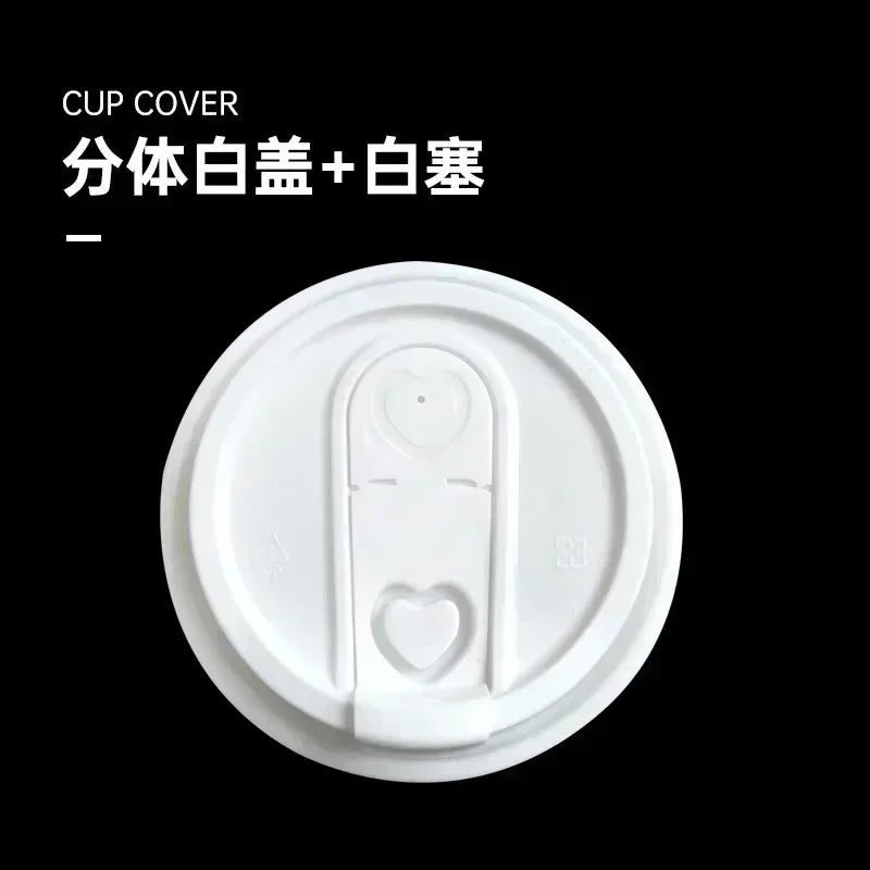 100pcs 90 Caliber Matte Cup Cover Disposable Coffee Milk Tea Take-out Food Packing Cup Lid Leak Proof Clear Plastic Cups Lid