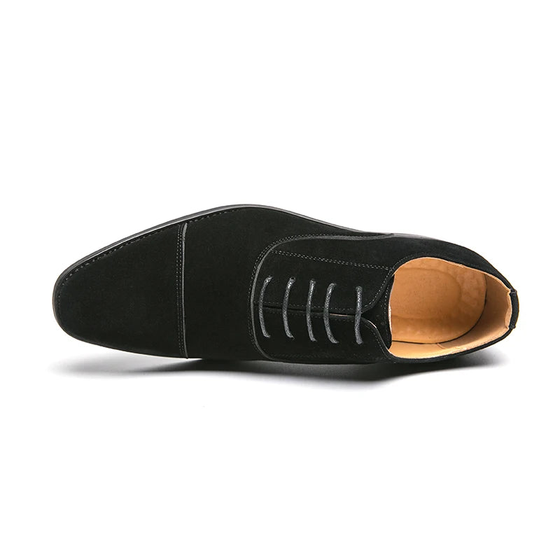 Brand new 2024-2025 Men Business Dress Shoes Black Brown Matte Leather Splicing High Quality Derby Shoes Wedding Banquet Shoes Size 38-48