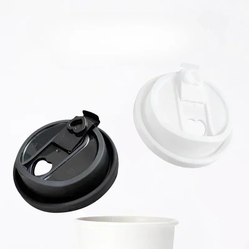 100pcs 90 Caliber Matte Cup Cover Disposable Coffee Milk Tea Take-out Food Packing Cup Lid Leak Proof Clear Plastic Cups Lid