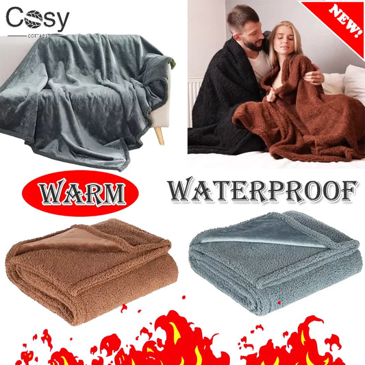 Plus Size Shaggy Blankets for Couple, Winter Thickened Warm Blanket | Waterproof Luxury Rectangle Napping Blanket