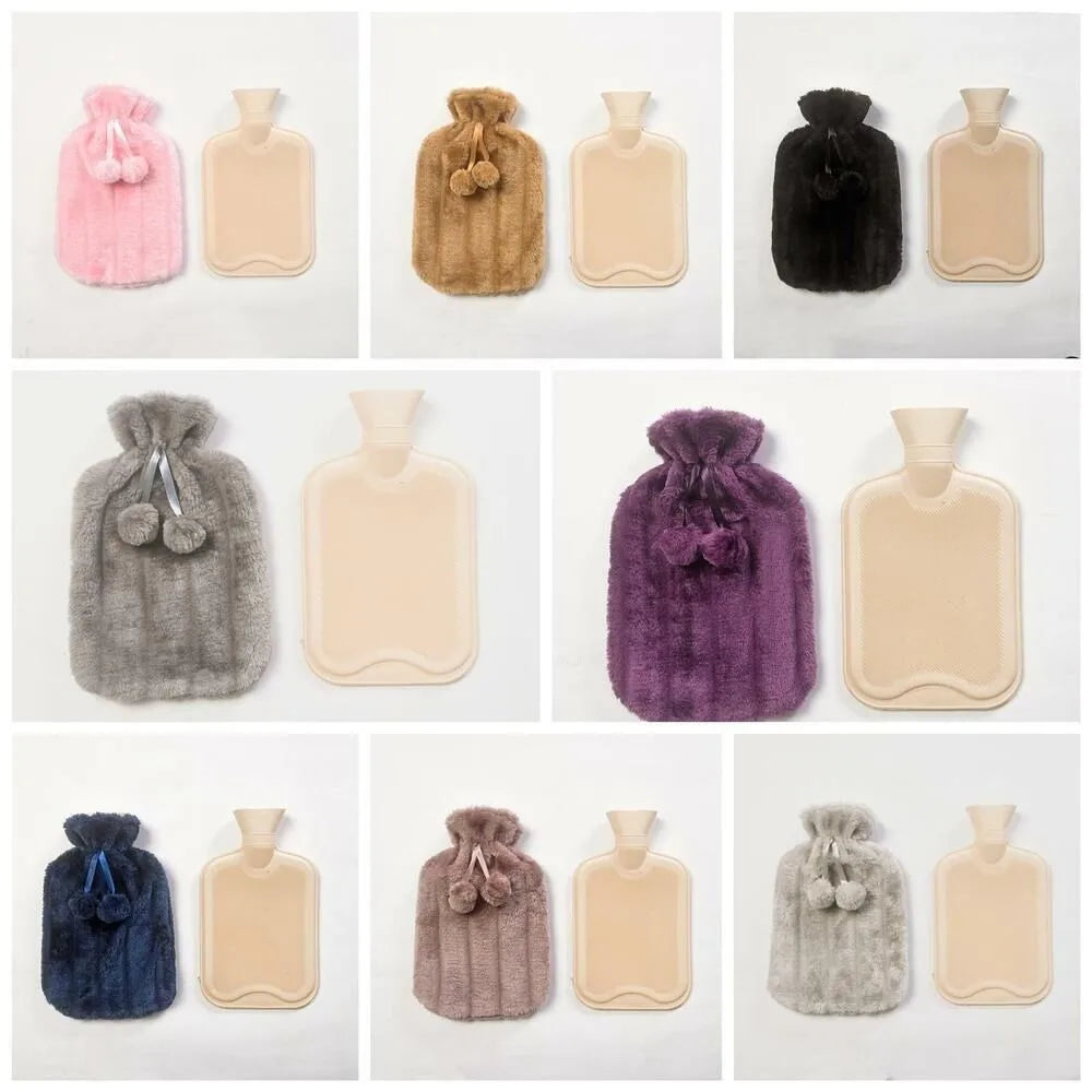Removable Hot Water Bottle Cover Explosion Proof Leak-proof Plush Covering Portable and Reusable Cold-proof Hand Feet Warmer