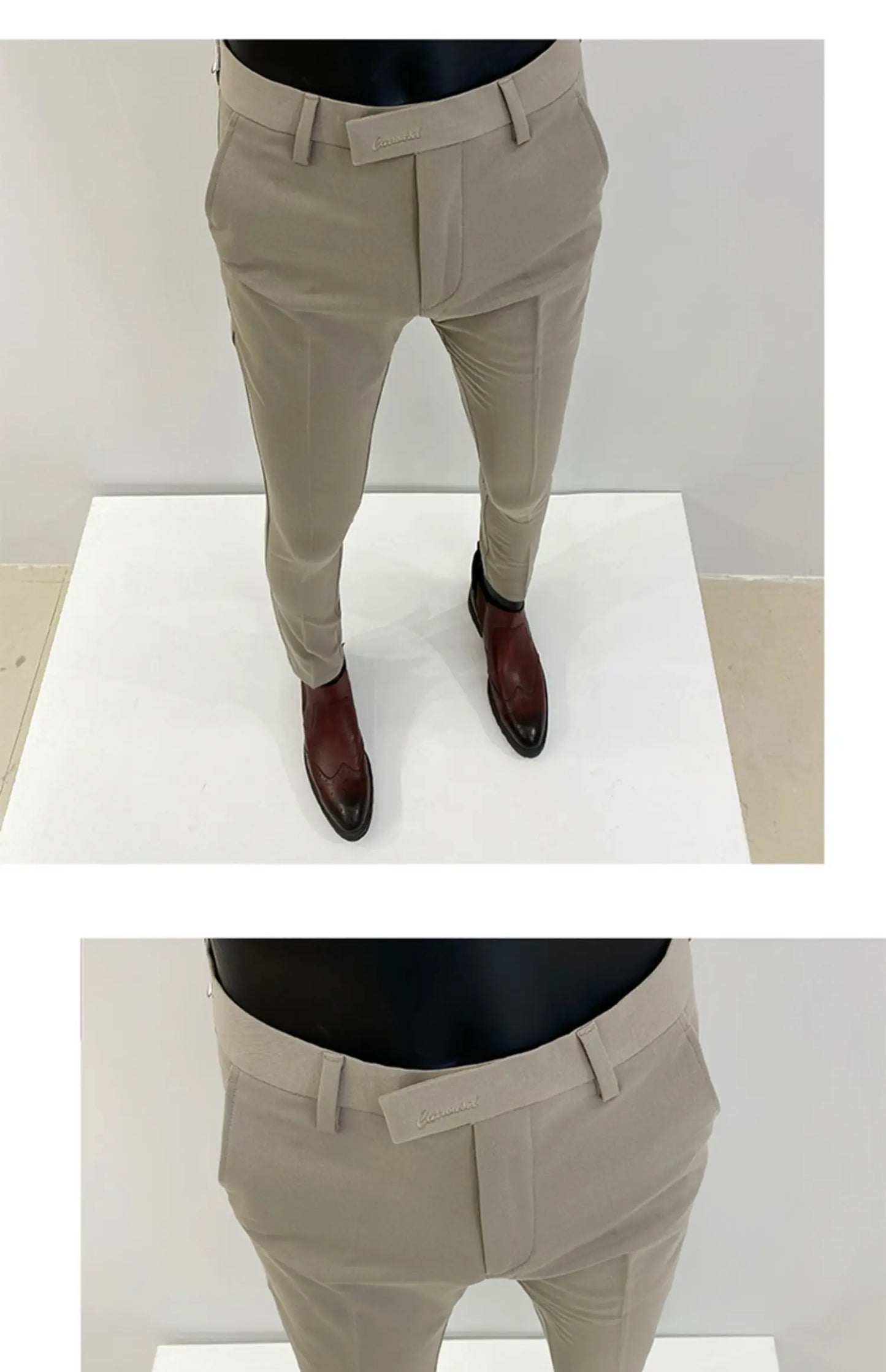 Men Suit Pants Formal Trousers Pantalone Hombre Stretch Slim Solid Color Casual Dress Full Length Pants Fashion New Men Clothing- FREE Laptop Stand is offer if you buy a pant