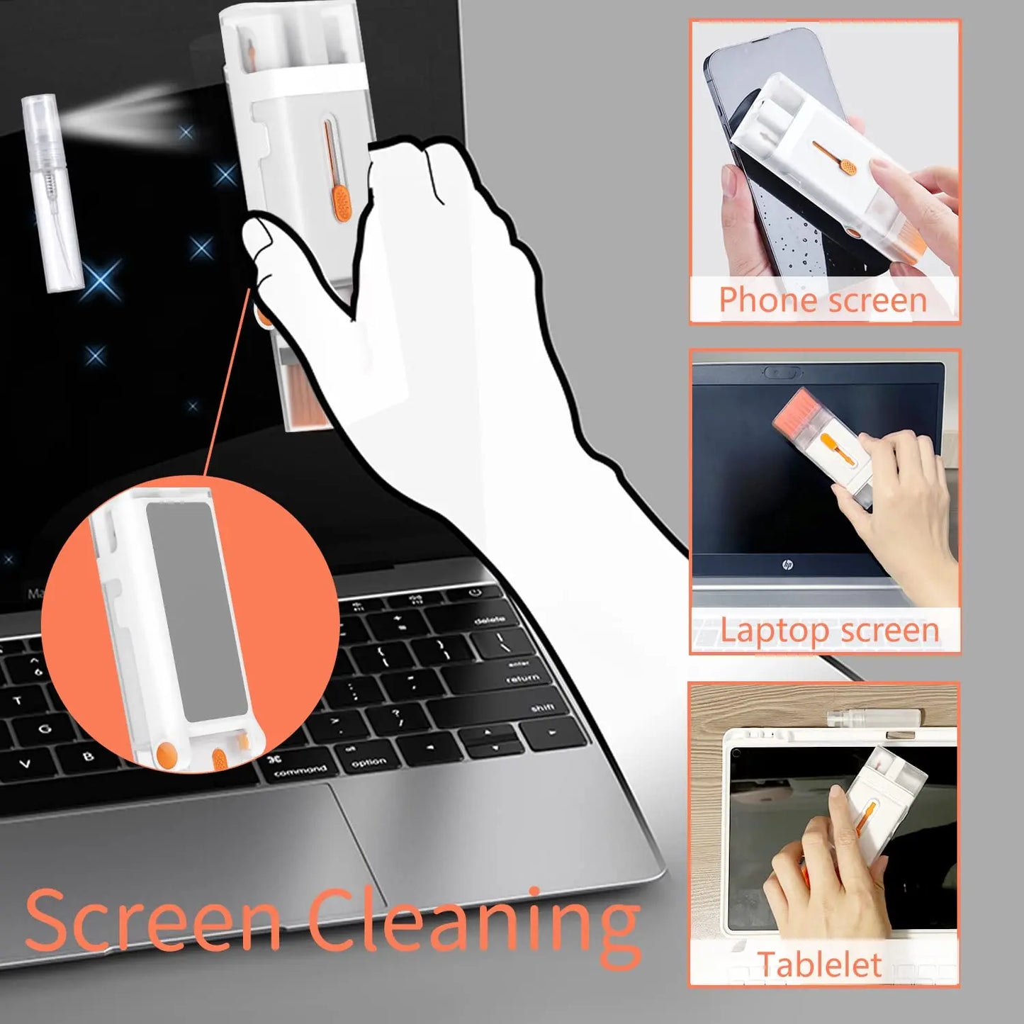 8 in 1 Keyboard Cleaning Brush Kit Phone Stand Earphone Cleaning Pen for Airpod 1 2 3 Cleaning Tool for Computer/MacBook/iPad