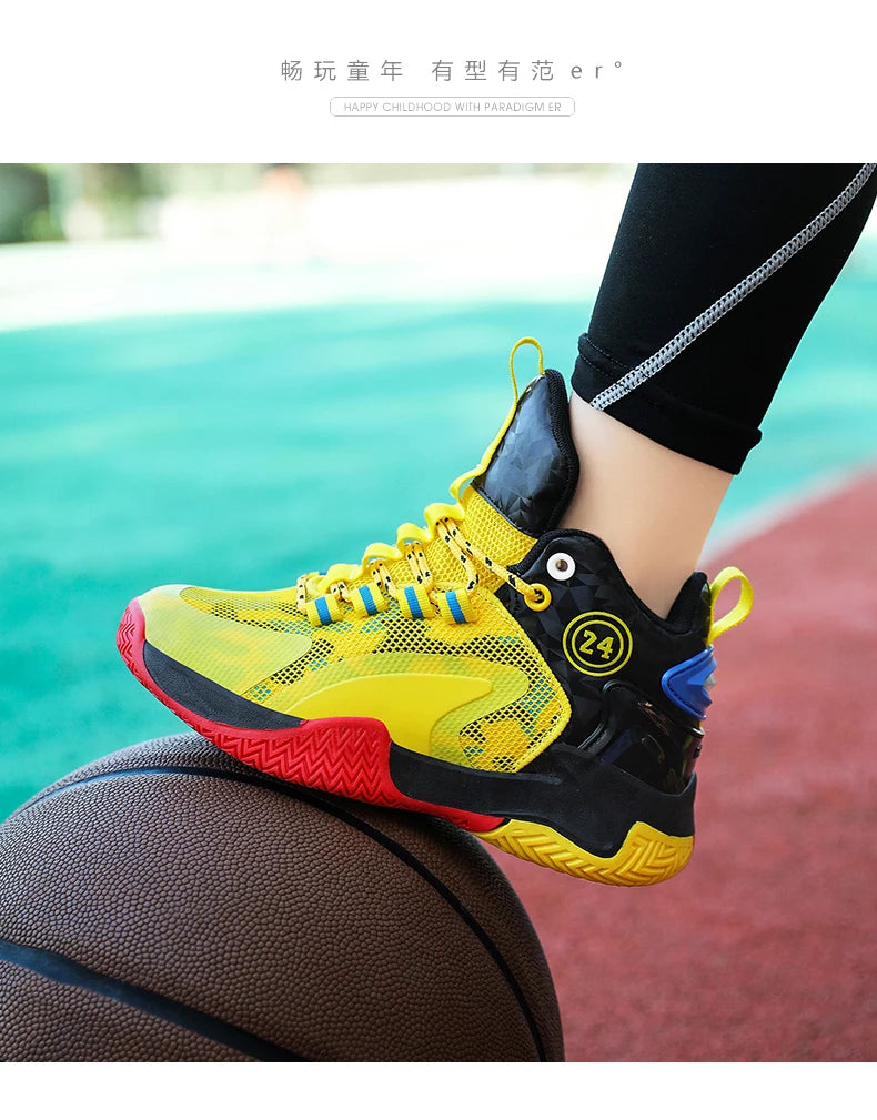 New Kids Basketball Shoes Boys Original Professional Men Field Breathable Gym Cushion Women Basketball Boots Tennis Sports Shoes