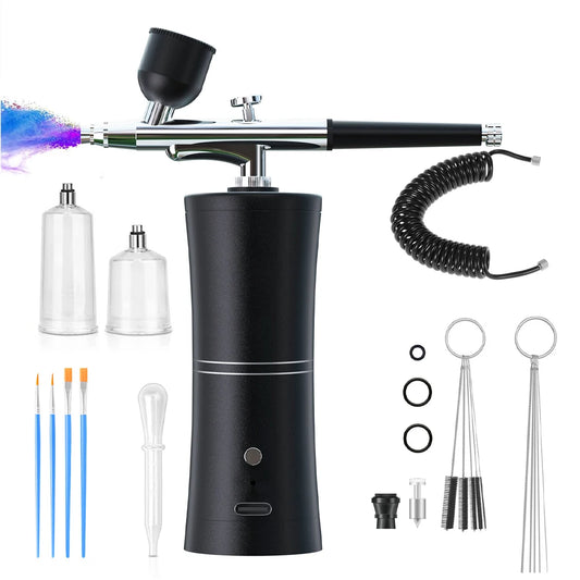 Wireless Portable Airbrush Kit with Compressor Electrical Handheld Spray Gun Coloring Tattoo Graffiti Graphic Model Power Tools