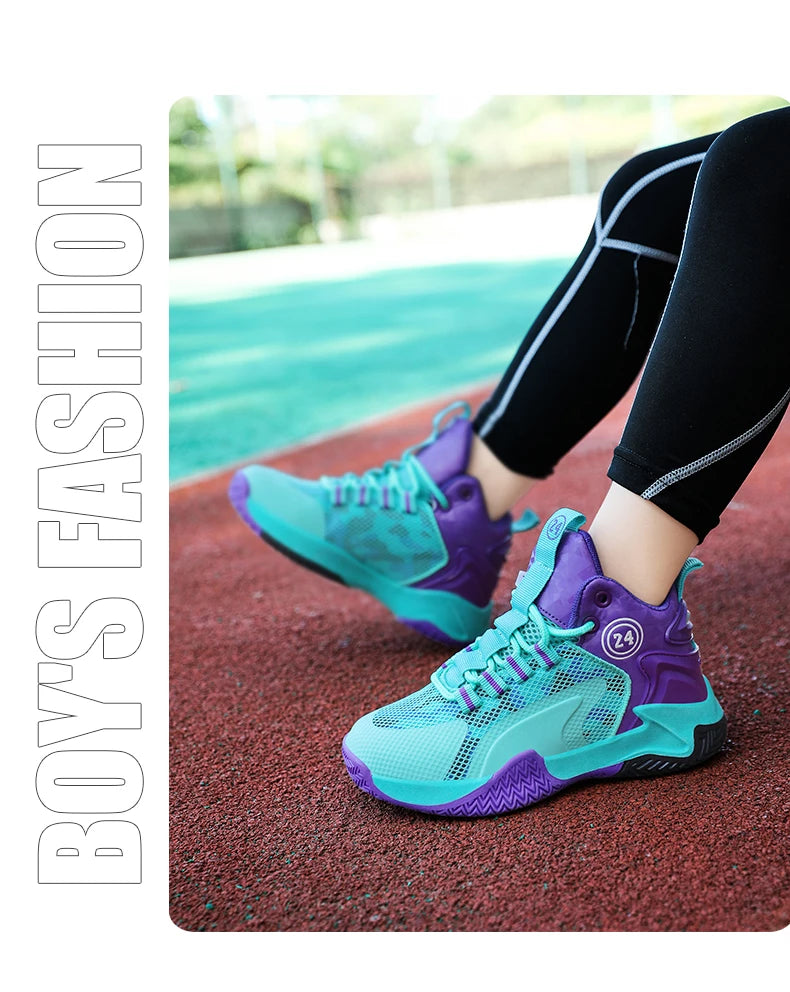 New Kids Basketball Shoes Boys Original Professional Men Field Breathable Gym Cushion Women Basketball Boots Tennis Sports Shoes