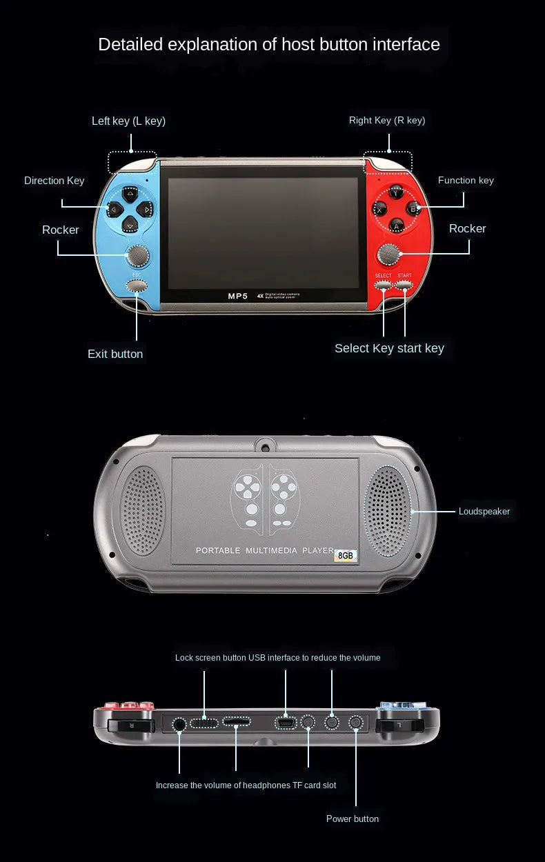 Nintendo Handheld Portable Retro Video Hand Game Console Player Arcade for Children Kids Videogame Box Mini Emulator TV Machine Classic