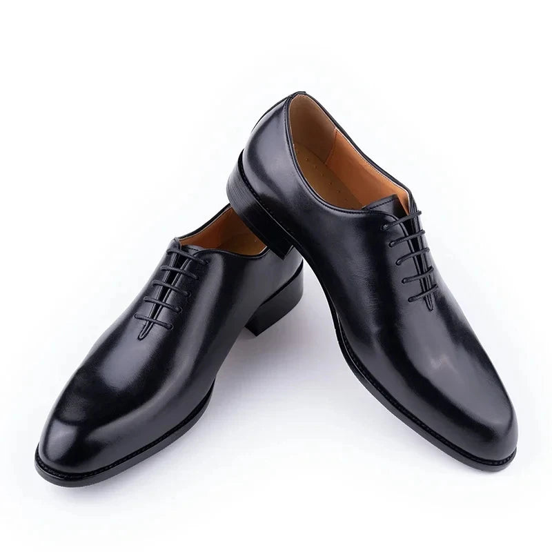New 2024 Successful Men's Leather Shoes High Quality Handmade Oxford Casual Business Office Work Shoes For Gentleman Lace Up Comfortable