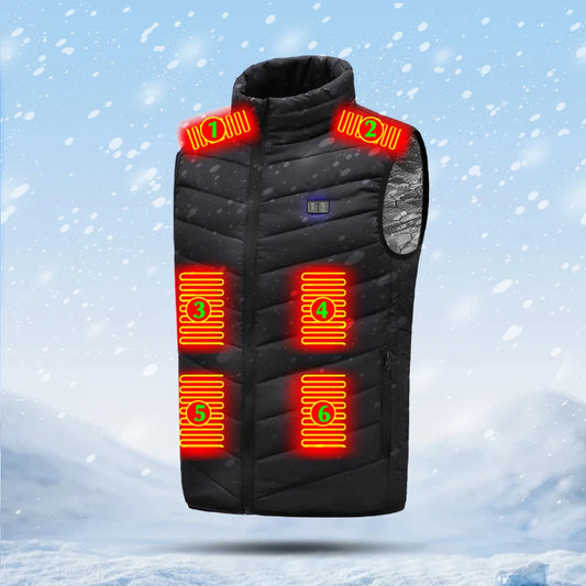21 Zone Heating Vest Men's USB Infrared Thermal Jacket Smart Heating Clothes New Winter Cold-proof Thick Sleeveless Coat Hiking
