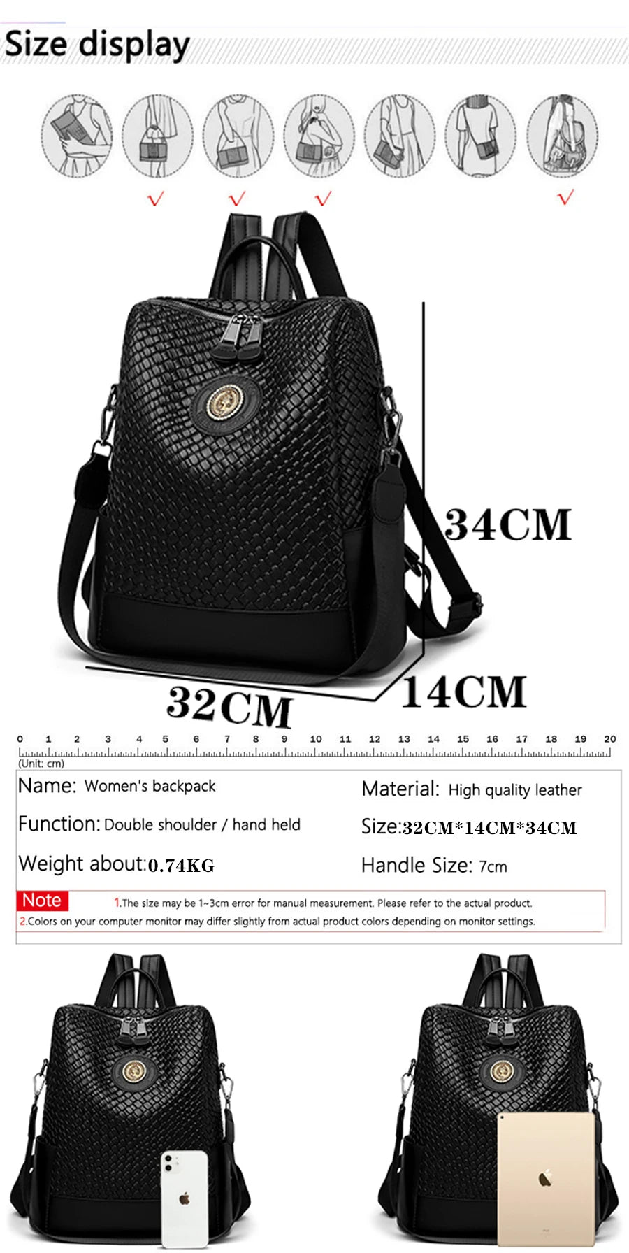 Brand New Collection 2024-2025 Luxury Women's Designer Brand Backpack With Large Capacity And Multifunctional Travel Backpack High Quality Leather Girl Mochila FREE SHIPPING