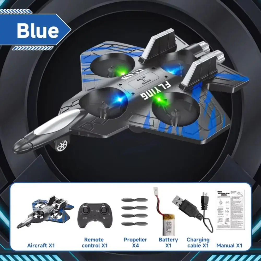 RC Plane 2.4G Remote Control Aircraft Gravity Sensing Helicopter Glider with Light EPP Foam Fighters for Boys Children