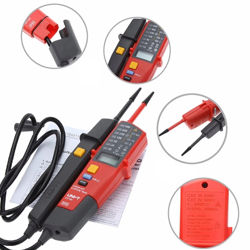 UNI-T UT15B UT15C AC/DC Voltage Tester UT18D UT18C RCD Handheld Digital Multimeter 690V Display Continunity Voltmeter