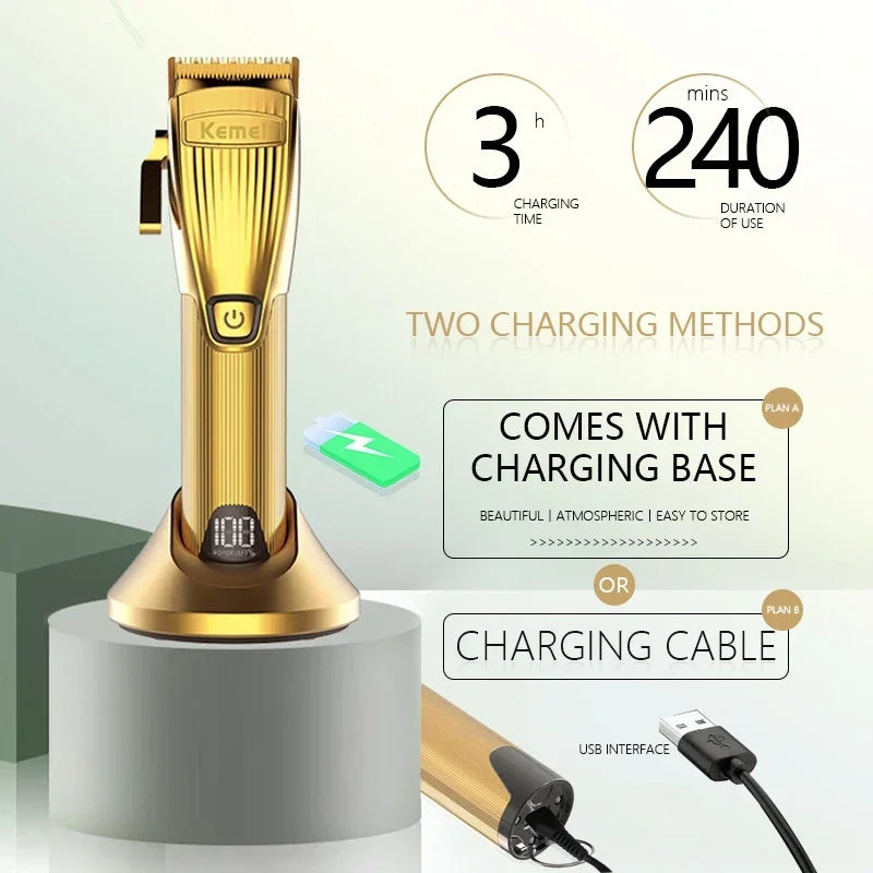 Kemei KM-K32S i32s KM-TX1 Professional Hair Trimmer Razor Kits with Seat Charger Hair Cutting Machine USB Charging Hair Clipper