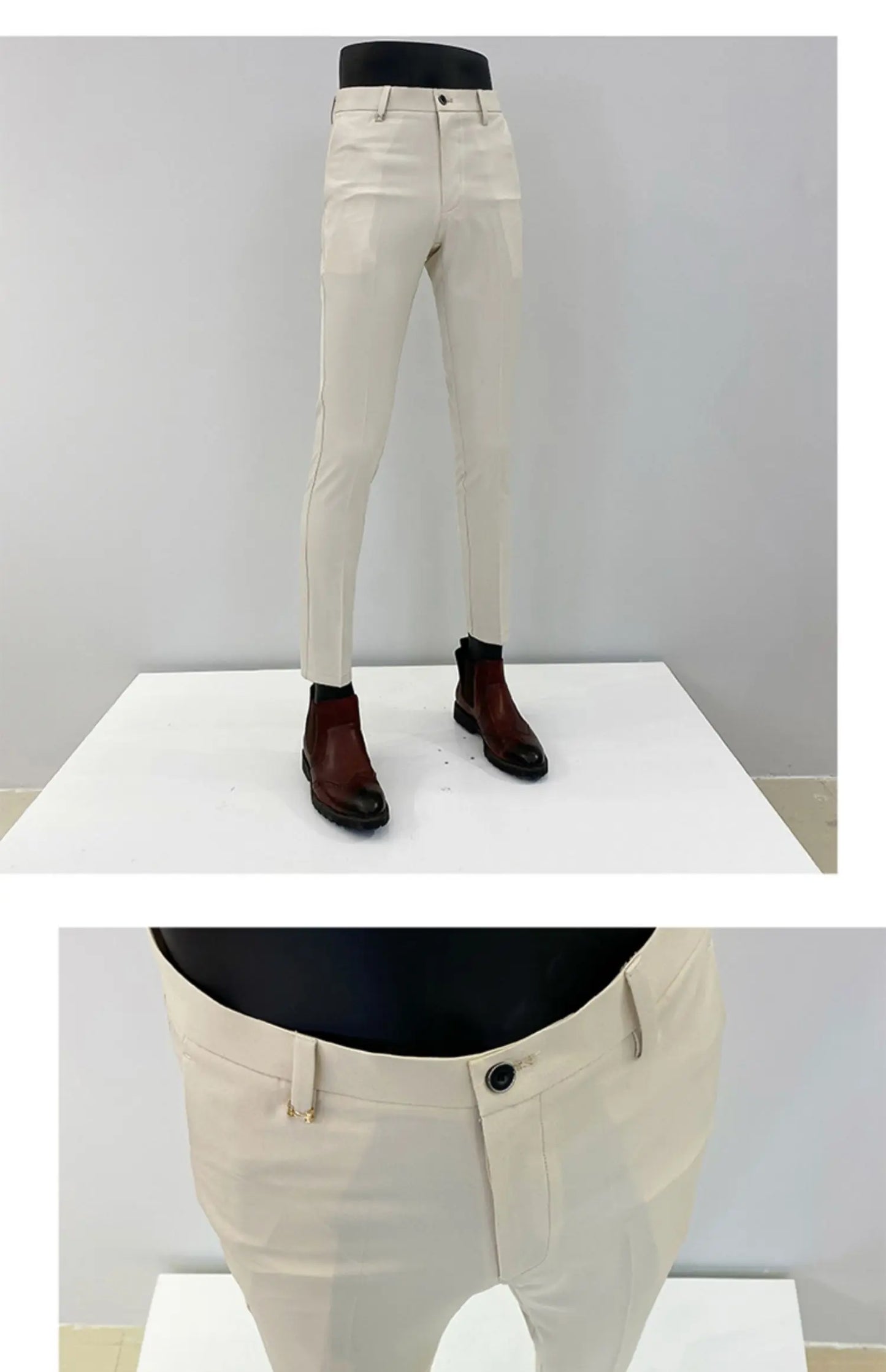 Men Suit Pants Formal Trousers Pantalone Hombre Stretch Slim Solid Color Casual Dress Full Length Pants Fashion New Men Clothing- FREE Laptop Stand is offer if you buy a pant