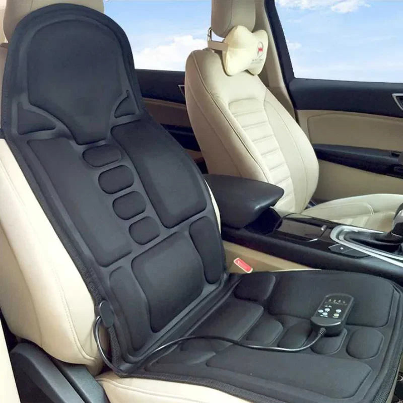 Car Home Office Massage Full-Body Back Neck Waist Therapy Heat 7 Motors Vibrate Heated Massage Electric Vibrator Cushion Seat