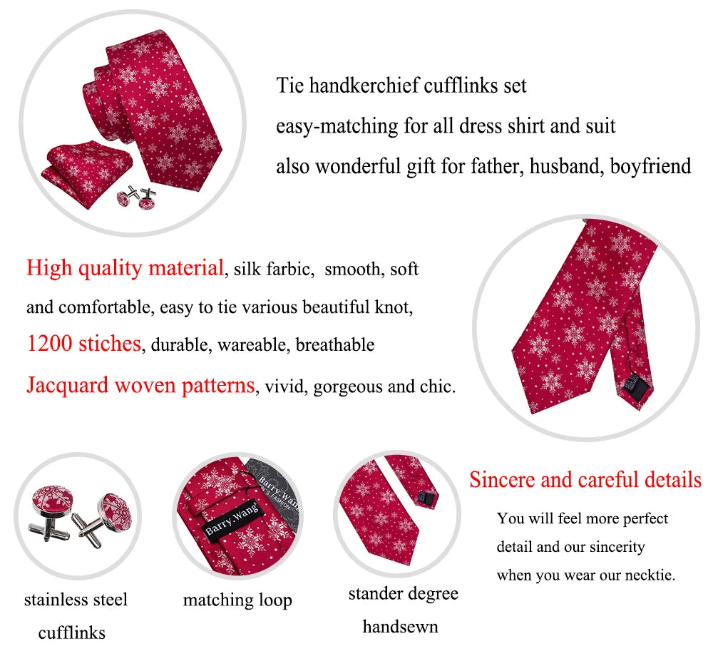 Fashion Mens Ties Set Silk Gray Black Silver White Striped Plaid Solid Paisley Floral Neck Tie Hankderchief Cufflinks Barry·Wang