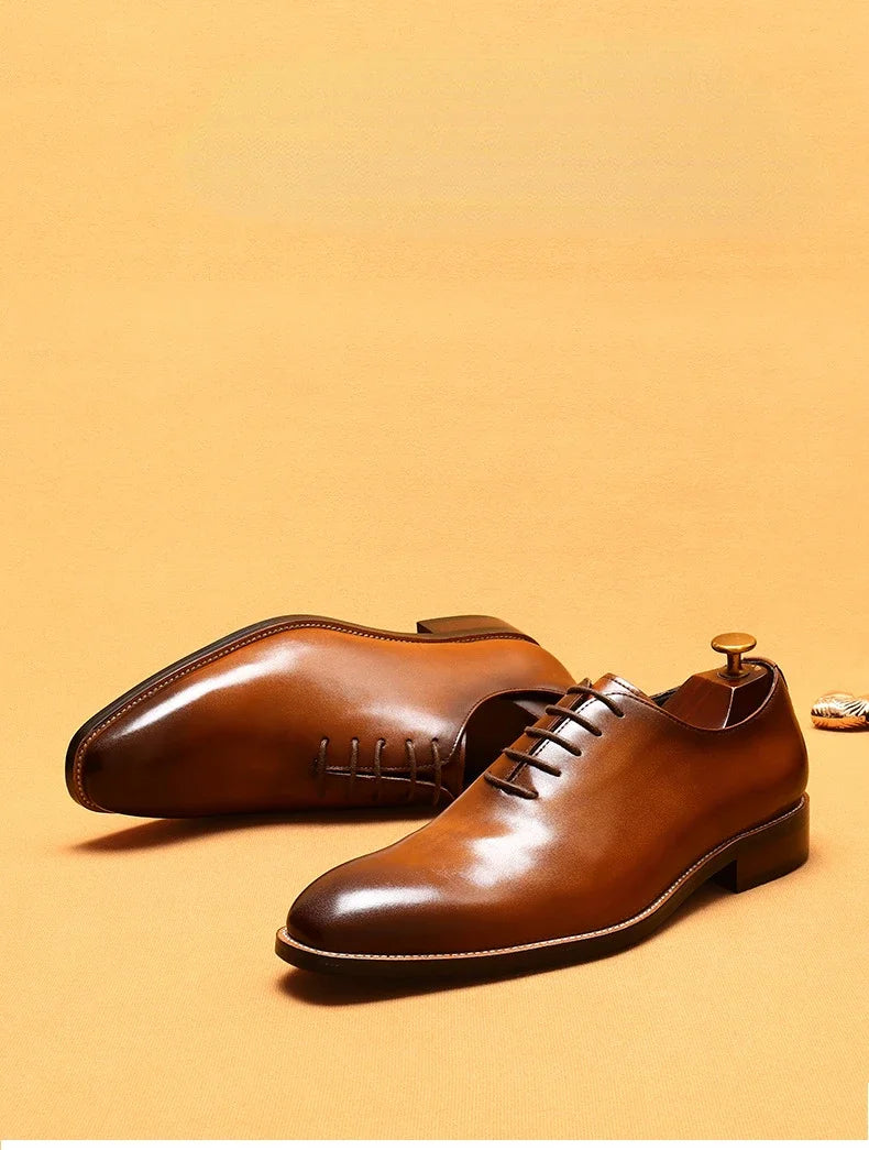 Brand New 2024-2025 Italian Men's Formal Shoes Luxury Genuine Leather Handmade Quality Comfortable Elegant Black Wedding Social Oxfords Shoes Man