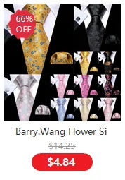 Barry.Wang Jacquard Animal Silk Men Tie Hankerchief Cufflinks Set Novelty Necktie for Male Gift Wedding Business Party 30 Styles