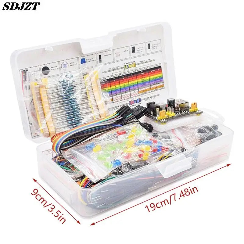 DIY Starter Electronic Kit 830 Tie-points Breadboard for Arduino UNO R3 Electronics Components Kit with Box