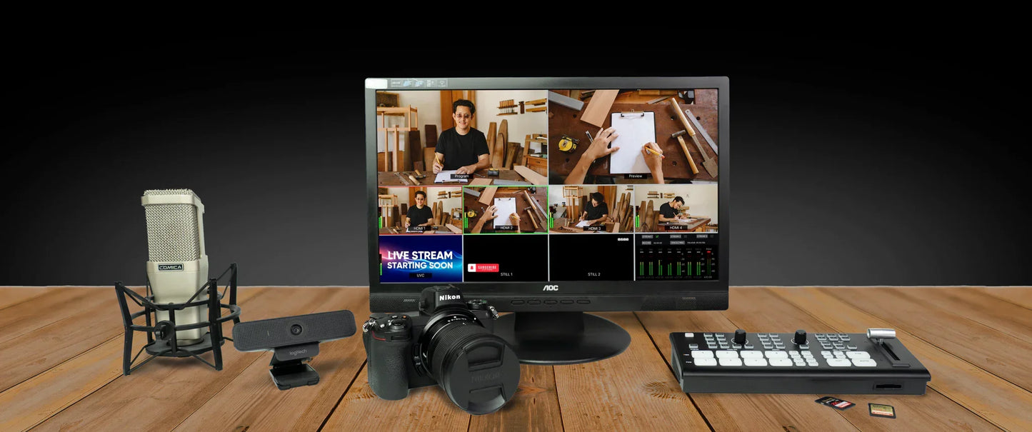 OSEE GoStream Deck Video Switcher 4 Channel HDMI-Compatible For Live Streaming Video Monitor