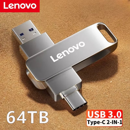 Lenovo 64TB USB Memories Type-c 2-In-1 USB 3.0 Flash Drive 8TB 16TB OTG Pendrive 128GB High Speed Flash Disk 256GB For Computer WHEN YOU ORDER ONE WE WILL OFFER YOU A FREE GIFT WHICH A FREE LAPTOP STAND