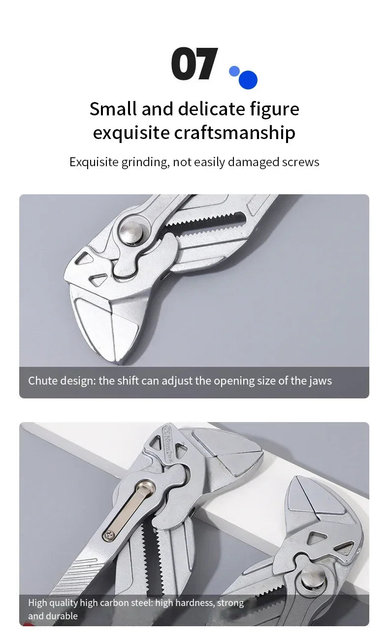 7 inch Wrench Eagle Beak Water Pipe Pliers Multi-function Adjustable Spanner Press Clamp Large Opening Plumbing Household Tools