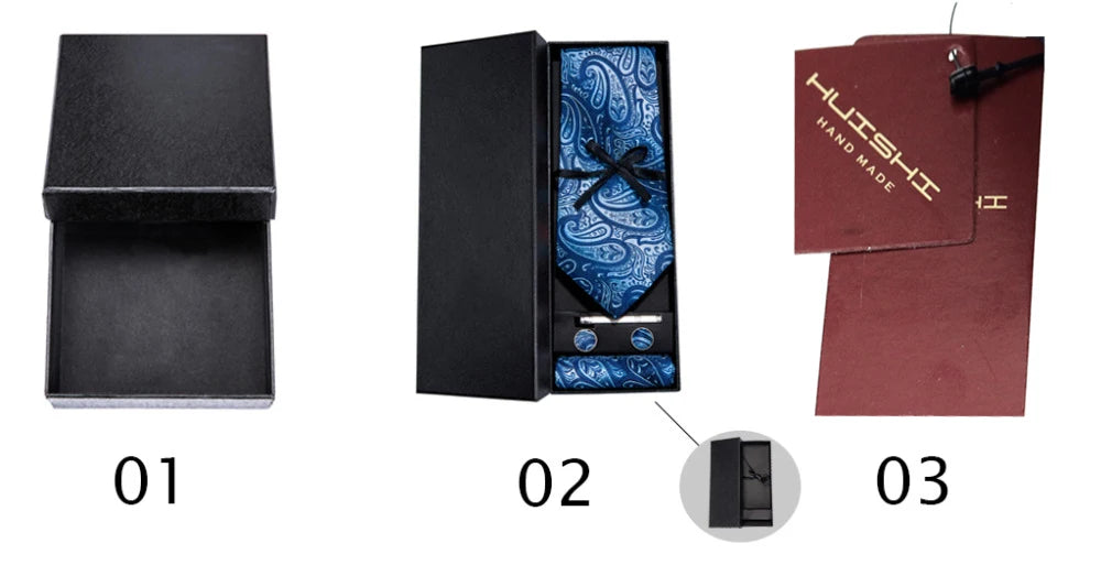 100% Silk Ties for Men Plaid & Checks Tie Clip Handkerchief Woven Classic Men's Necktie Pocket Square Set Formal Wedding Ties