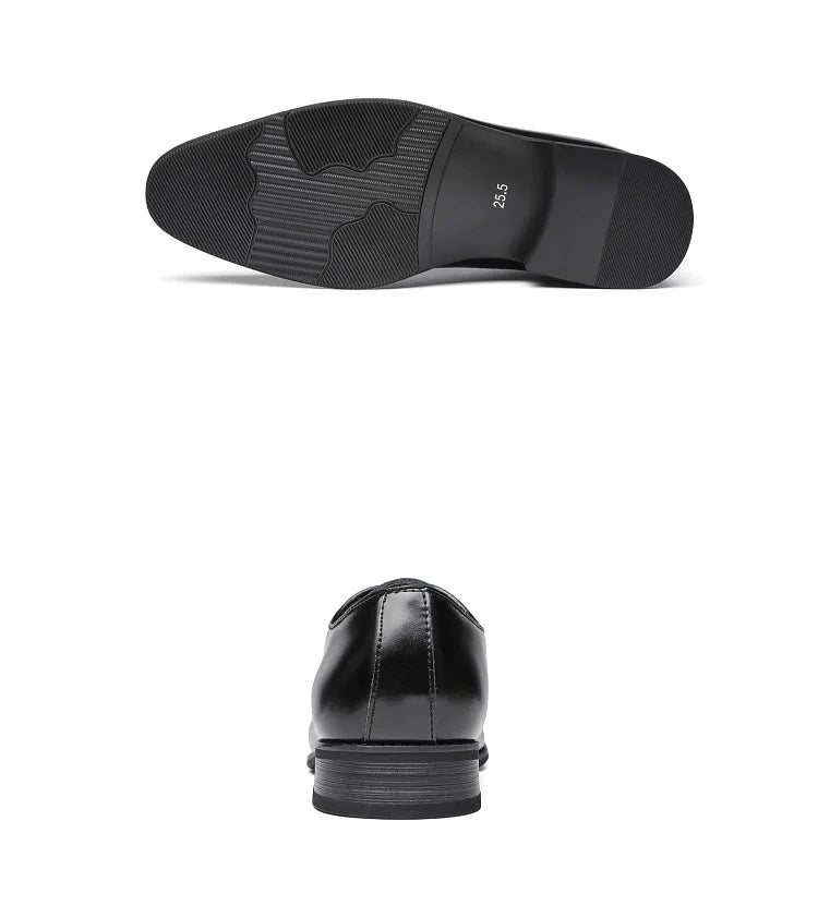 English new Style 2024-2025  Men Leather Shoes Prince Classic Formal Whole-cut Dress Shoes Hand Rubbing Lace Up Business Leather Shoes Oxford