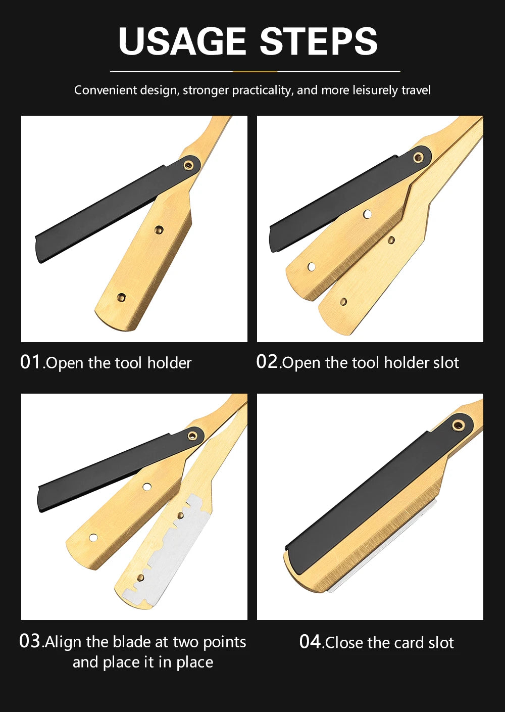 Professional Shaving Knife Manual Shaver Stainless Steel Shaver Rack Professional Straight Edge Razor Barber Beard Cutter