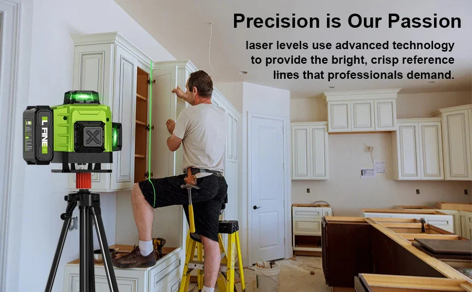 Lfine 4D 16 Lines 360°Self-leveling Laser Levels with Tripod and Suitcase Horizontal And Vertical Professional Laser Level Tool