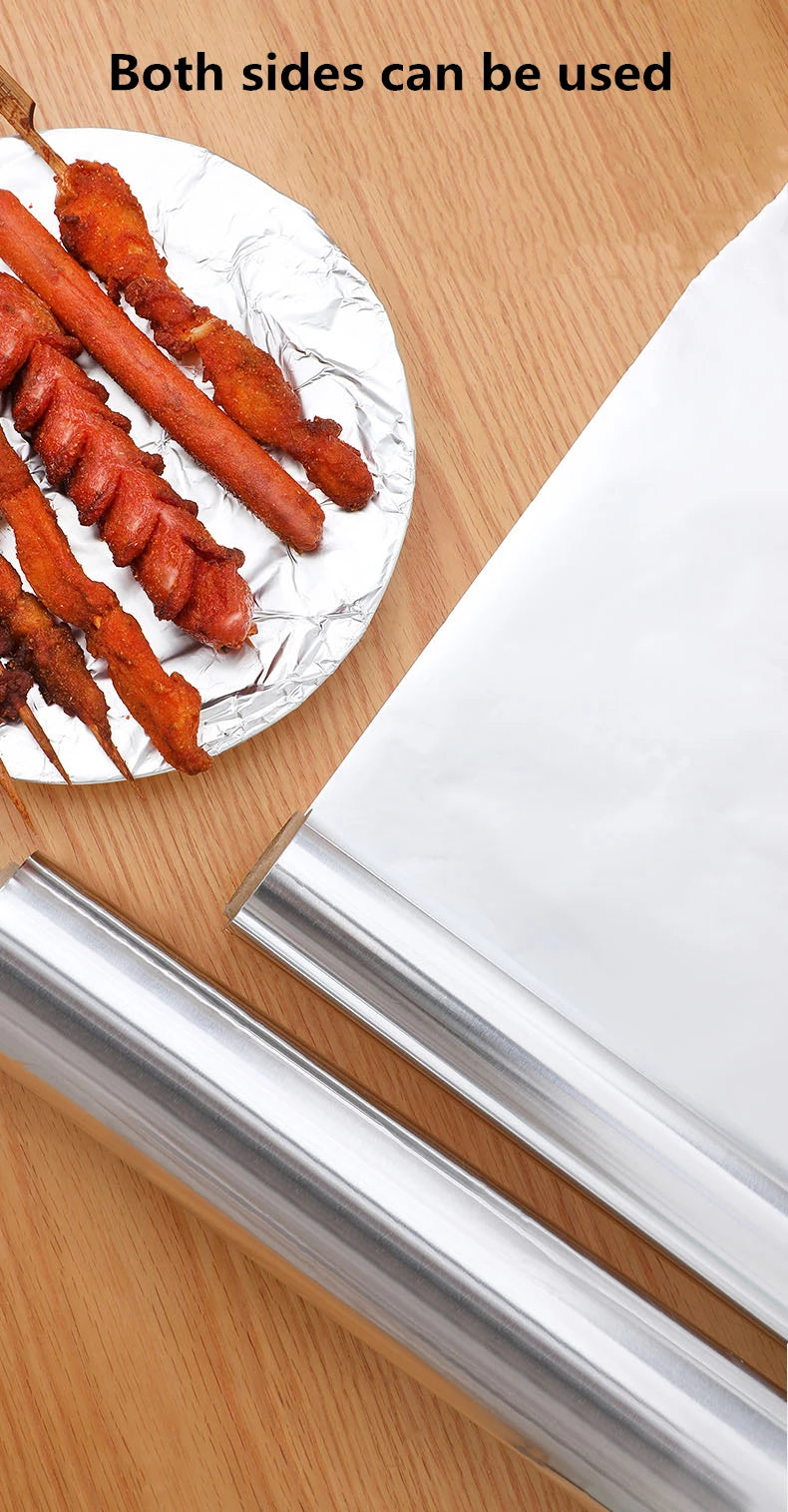 BBQ Aluminum Foil Oven Home Economical Packaging Air Fryer Tin Foil Barbecue Meat Baking Tray Paper Kitchen Baking Grease Paper