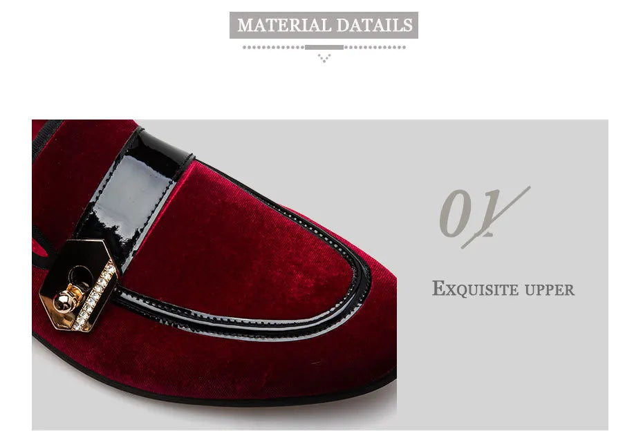 New 2025 Men Moccasins Shoes Men's Loafers Dress Shoes Classic Fashion Metal Decoration Men Velvet Loafers Luxury Wedding Party Shoes