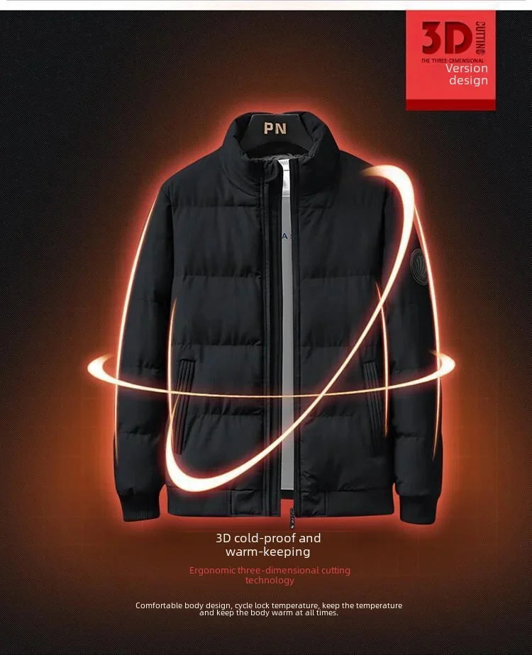 2025 Men's Cotton-padded Jacket, Tiger Head Logo, Short, Thick, Casual, Men's Parkas, Winter Trend, Windproof Jacket, xs-5XL