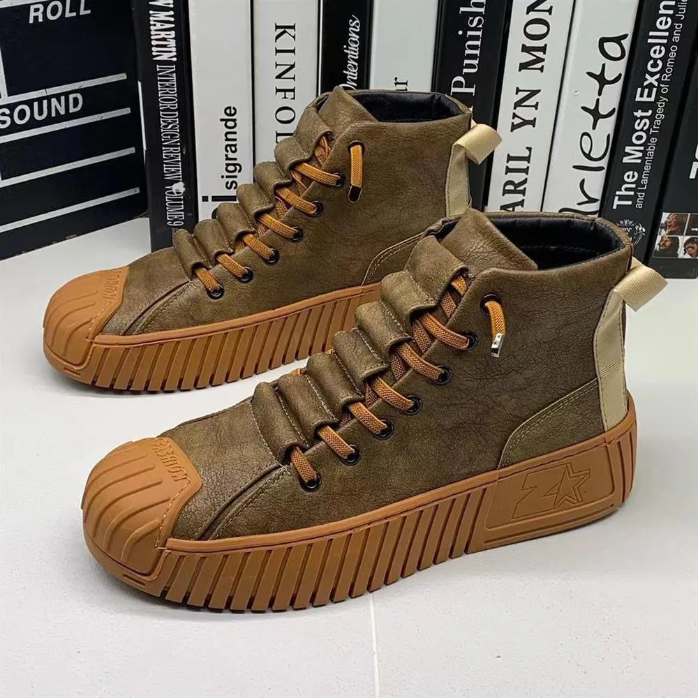 New collection 2024 2025 Spring Autumn Men Ankle Boots Increased Boots Fashion Casual Shoes Board Shoes High Quality Outdoor Boots British Style Buy one get a Free laptop stand