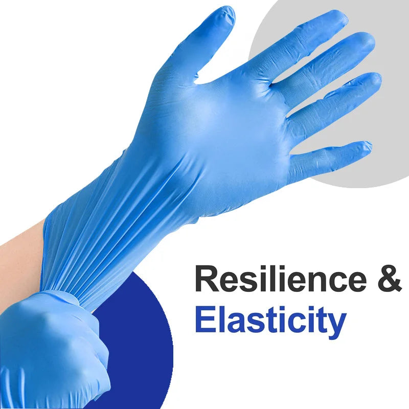 50/100PCS Blue Disposable Nitrile Gloves Household Waterproof Nitrile Gloves Gloves Medium, Blue Heavy Duty Disposable Gloves, Powder Free, Latex Free, and Protein Free, Medical, Food, Multi Use