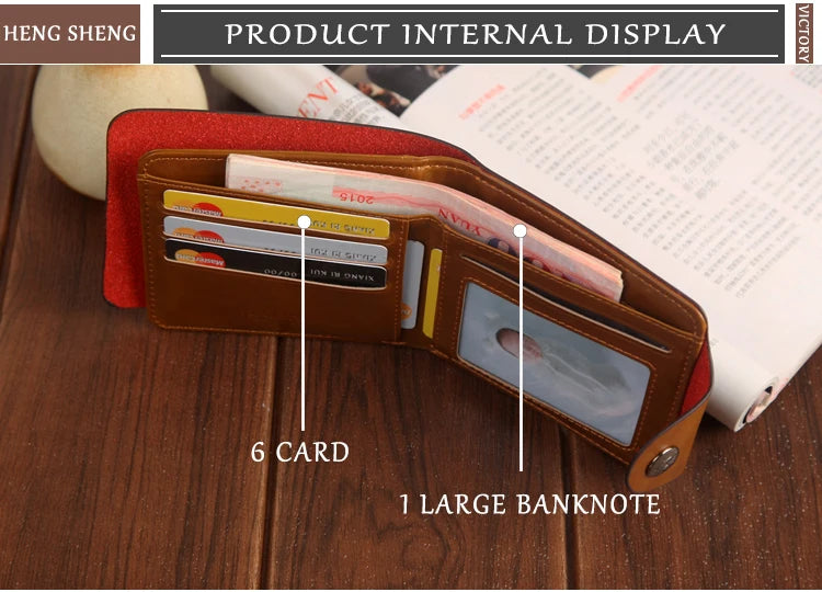 Brand New Collection 2024-2025 Man's wallets High Quality Retro Hunter Wallets Men Credit Business Card Holders Money Clip With Buckle Male Purses