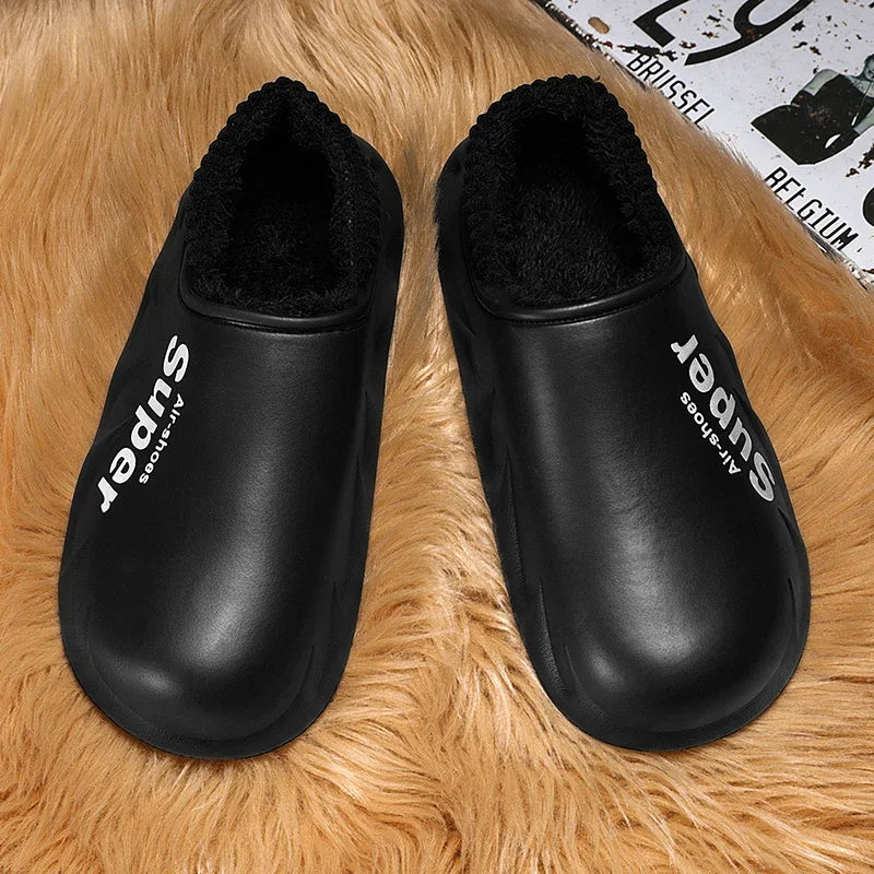 2024-2025 Winter Men Indoor Warm Slippers Plush Waterproof Anti Slip Cotton Shoes for  Women Slip-on Casual Snow Walking Loafers - FREE SHIPPING