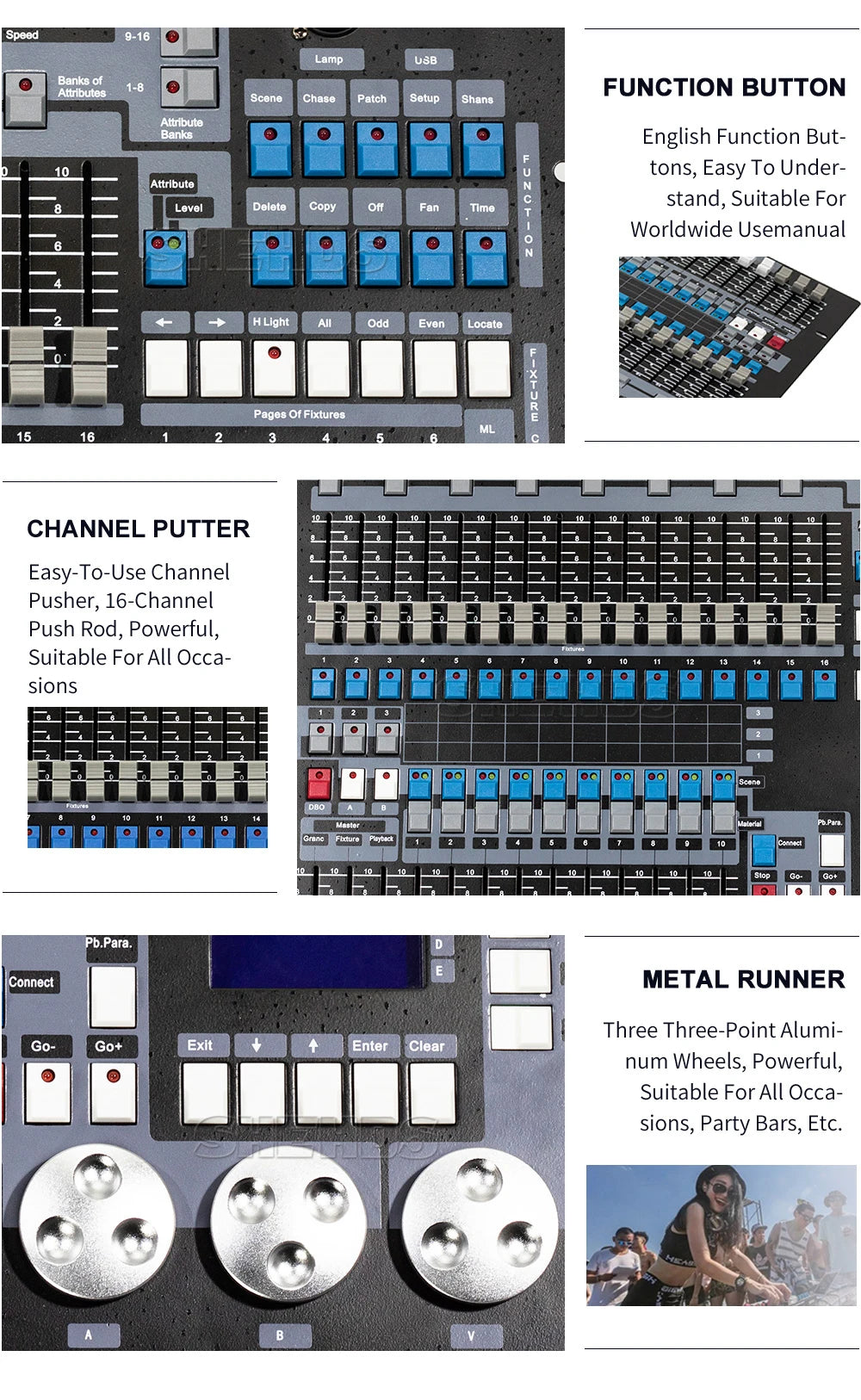 DMX Console 1024 Channels With Case For Professional Stage Lighting Control DJ Disco Nightclub Concert