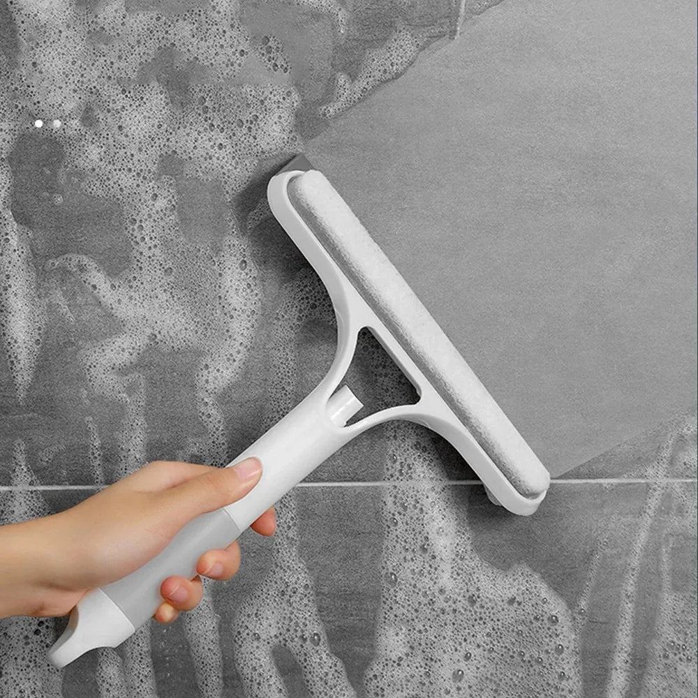 3 in 1 Car Glass Cleaning Wiper Microfiber Scrub with Spray Bottle Car Door Window Cleaner Squeegee Multi Function