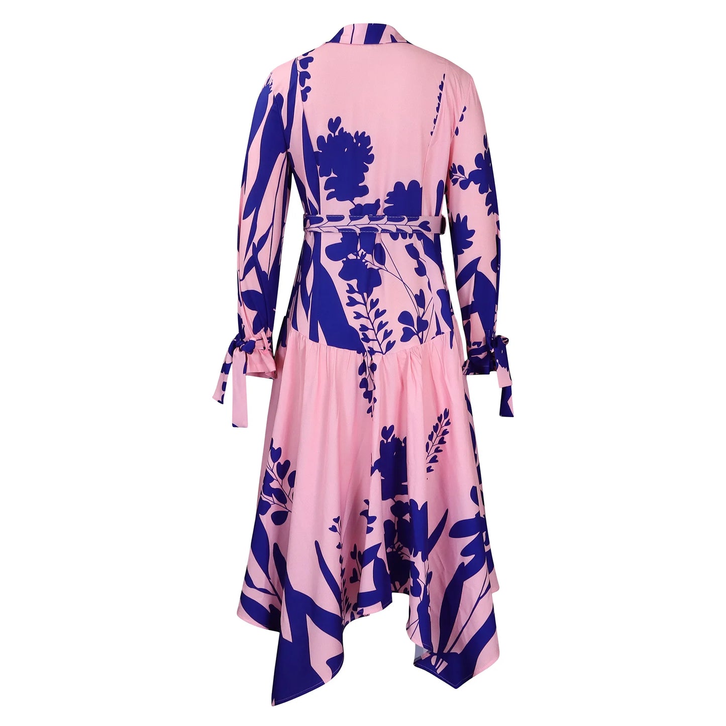 Brand new collection 2024-2025 Europe Plus-size Women's Fashion Fashion New Temperament Printed Irregular Lapel Dress Y2k Dress