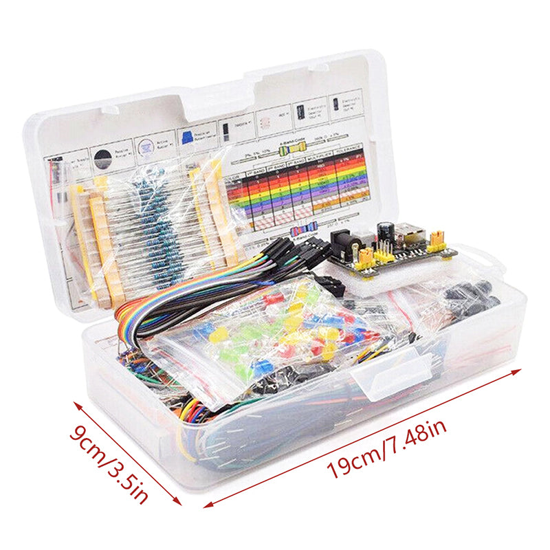DIY Starter Electronic Kit 830 Tie-points Breadboard for Arduino UNO R3 Electronics Components Kit with Box