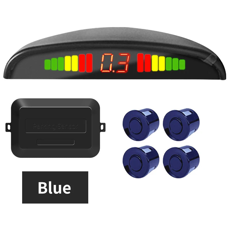 Car LED Parking Sensor Kit 4 Sensors 22mm Backlight Display Reverse Backup Radar Monitor System 12V 8 Colors