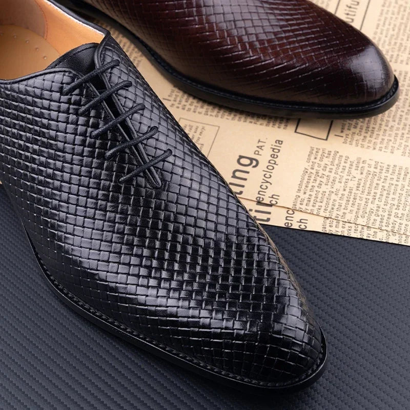 New 2024 Luxury Shoes for Men 2023 Oxford Genuine Leather Shoes New Model Formal Lace Up Dress Wedding Office Business Shoes for Men