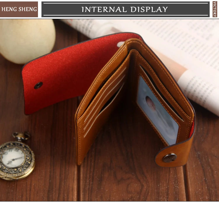 Brand New Collection 2024-2025 Man's wallets High Quality Retro Hunter Wallets Men Credit Business Card Holders Money Clip With Buckle Male Purses