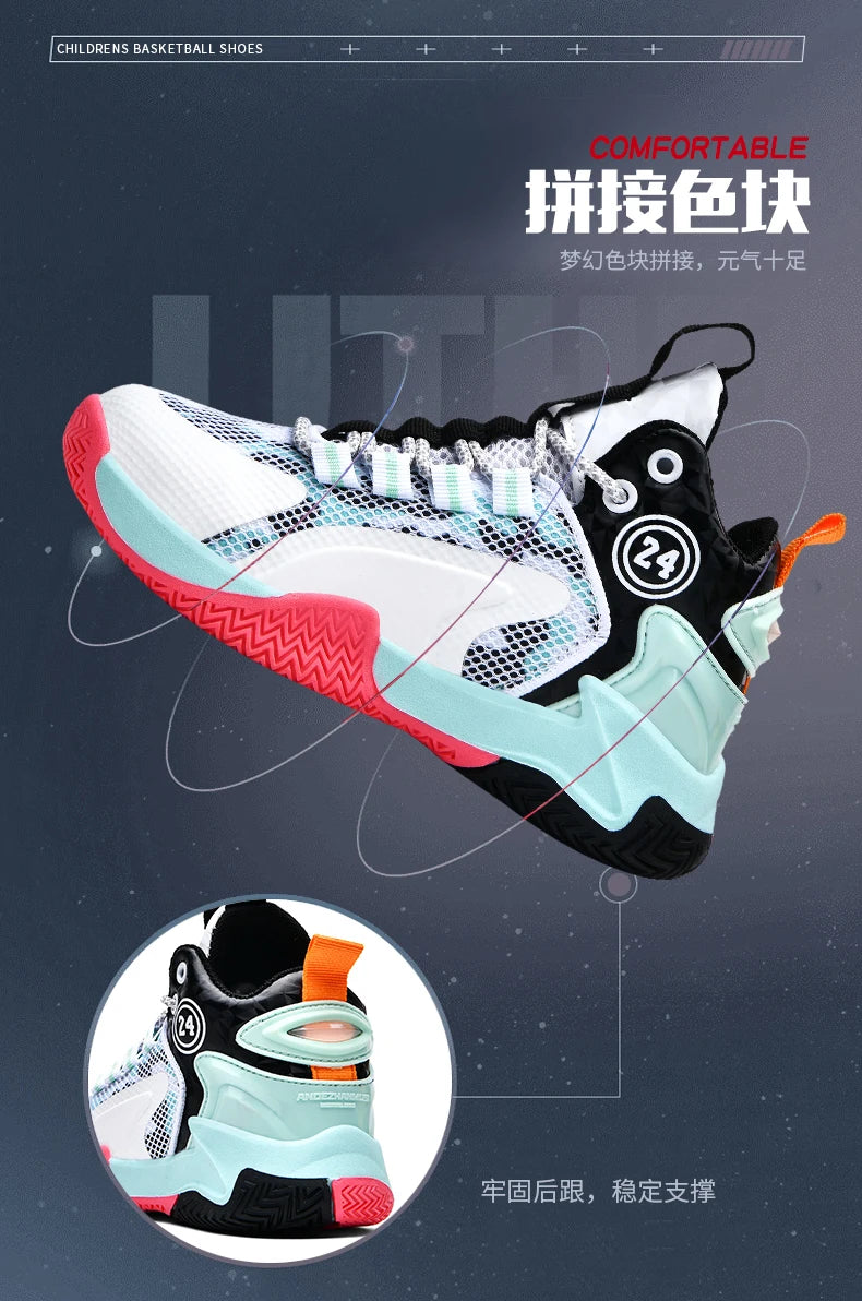 New Kids Basketball Shoes Boys Original Professional Men Field Breathable Gym Cushion Women Basketball Boots Tennis Sports Shoes