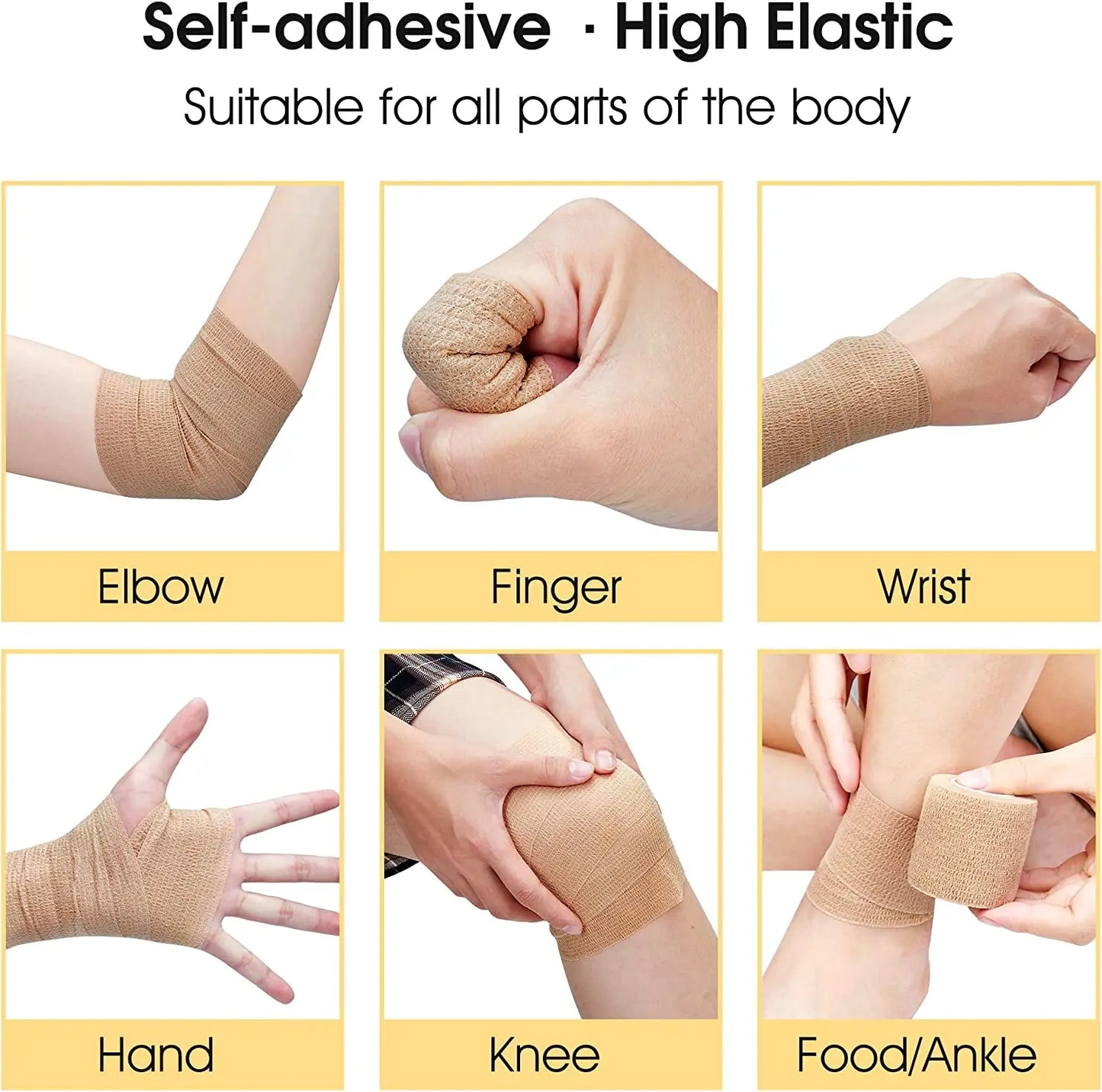 Sports Bandage Elastic Elastoplast Self Adhesive Tape Protect Wrist Palm Finger Arm Shoulder Knee Ankle Pets Leg  Safety