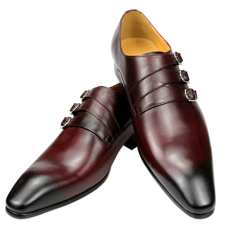 Men's Dress Casual Leather Shoes Italian Style Designer Loafers Business Office Shoes Genuine Leather Pointed Toe Leather Shoes WE OFFER 10% OFF and FREE SHIPPING
