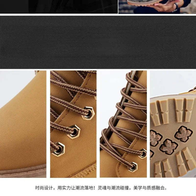 TINTINOS Men Ankle Boots Trendy Boots Snow Boots Outdoor Casual Cheap Timber Boot Lover Autumn Winter Shoes Military Man Tactical Boot