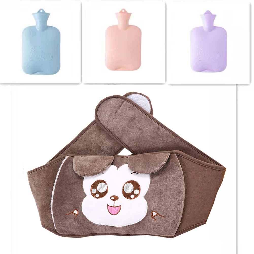 2Pcs Hot Water Bag Waist Cover Belt Stomach Abdominal Warming Band Hot Water Bottle Bag Warm Waist Cover Belt for Neck Back Hand