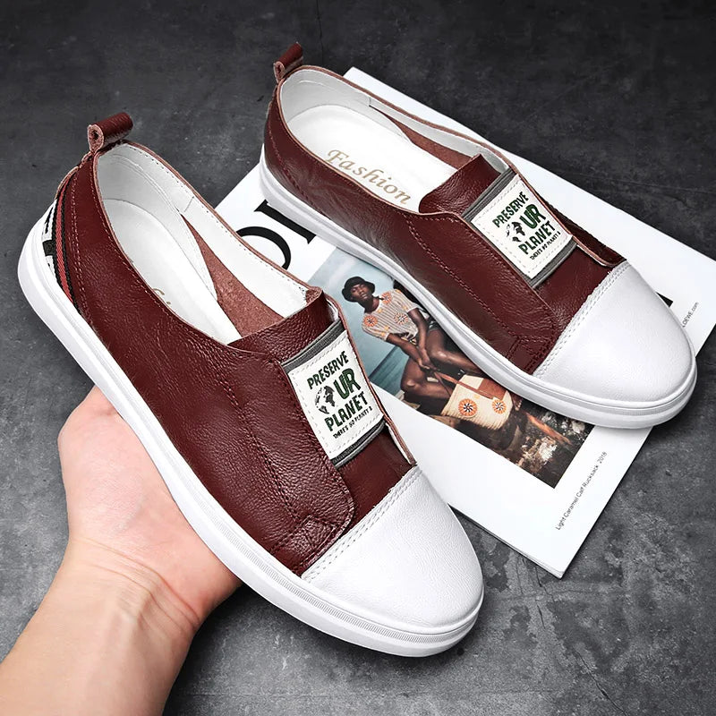 TINTINOS NEW 2024 Hot Sale Mens Sneakers New Light Casual Shoes for Men Breathable  Flats Slip on Man Leather Shoes Comfortable Summer Skate Shoes
